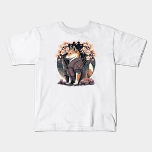 Get Ready to Stand Out with Shiba Dog Samurai Kids T-Shirt